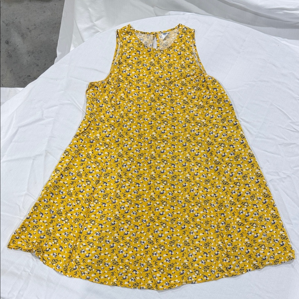 Old Navy Yellow Floral Midi Dress